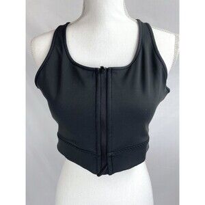 Athleta Front Zip Stealth Bra Women Size XL Black Adjustable Straps